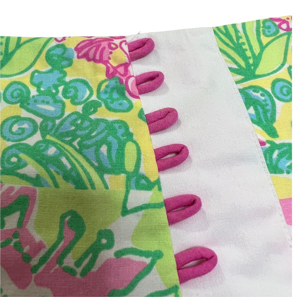 Lilly Pulitzer Women's Jungle Patchwork Skort Faux Wrap Mini Skirt Pink Cotton 6 - Picture 8 of 12